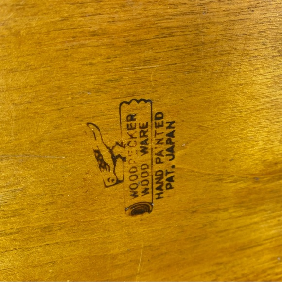 Vintage set of 2 Woodpecker wood ware Canister - Picture 6 of 12